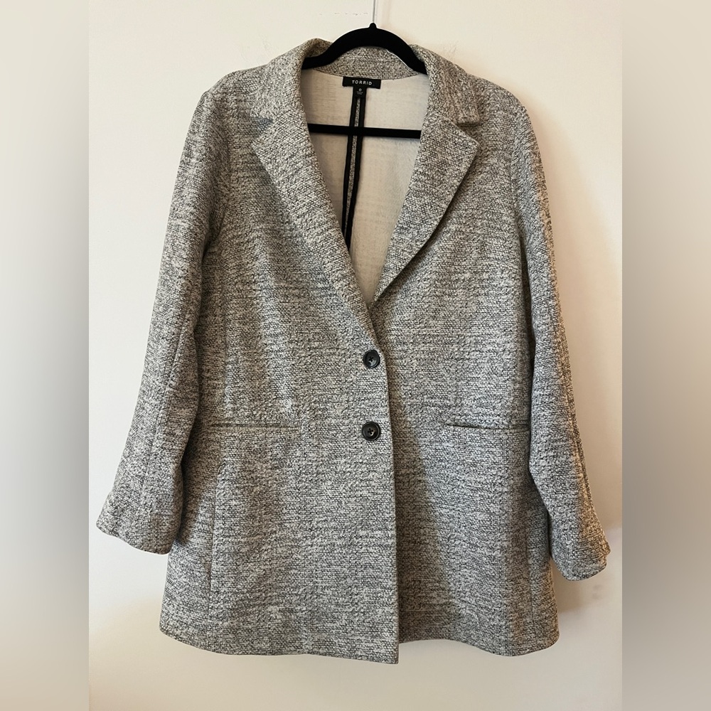 Torrid Plus Size longline heathered blazer, Size 0 (12)